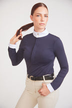 Isabel 2.0 | Long-sleeve Equestrian Show Shirt | UV Lightweight Fabric | Navy