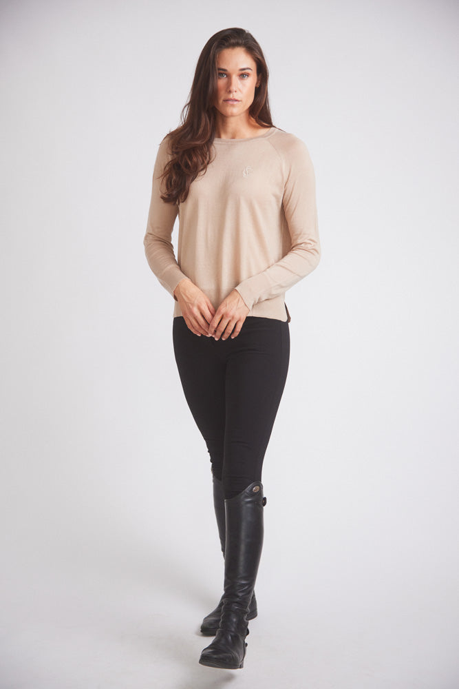 Theo | Lightweight Warm-Up Riding Sweater | Oat