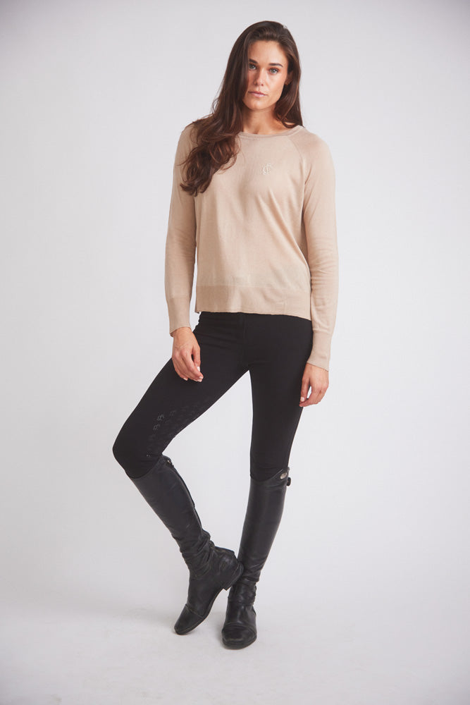 Theo | Lightweight Warm-Up Riding Sweater | Oat