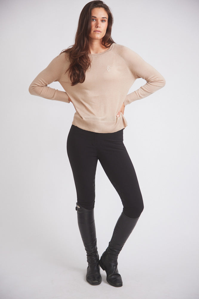 Theo | Lightweight Warm-Up Riding Sweater | Oat