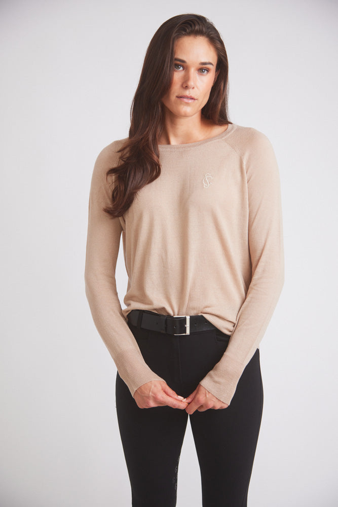 Theo | Lightweight Warm-Up Riding Sweater | Oat