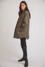 James | Oversized Cavalry Jacket | Army Green Twill