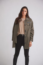 James | Oversized Cavalry Jacket | Army Green Twill