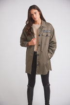 James | Oversized Cavalry Jacket | Army Green Twill