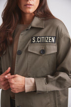 James | Oversized Cavalry Jacket | Army Green Twill