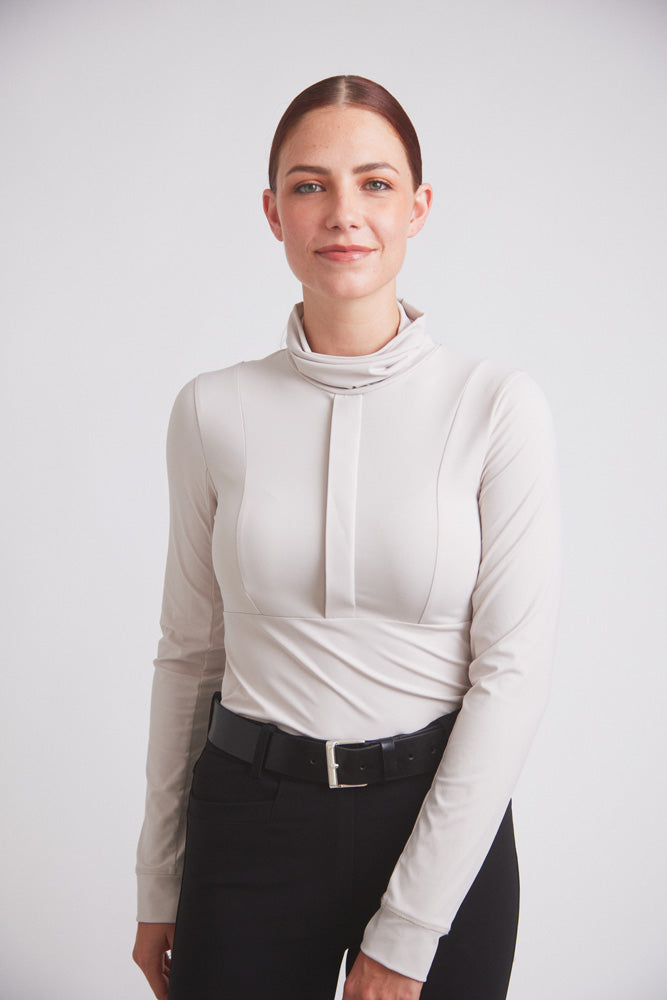 Haley | UV Riding Base-layer | Turtleneck Sun-shirt | Stone