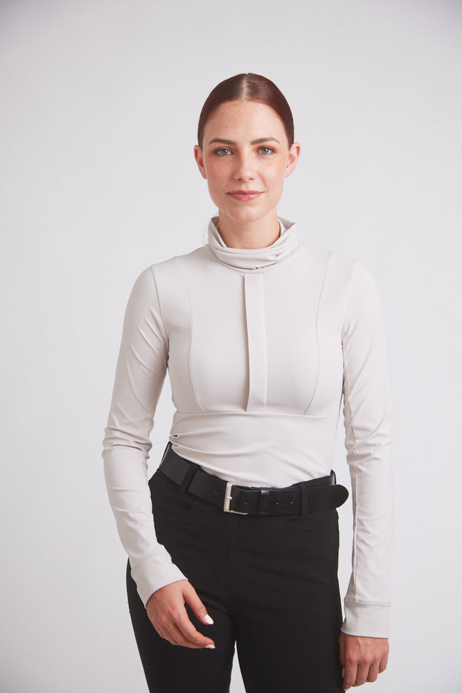 Haley | UV Riding Base-layer | Turtleneck Sun-shirt | Stone
