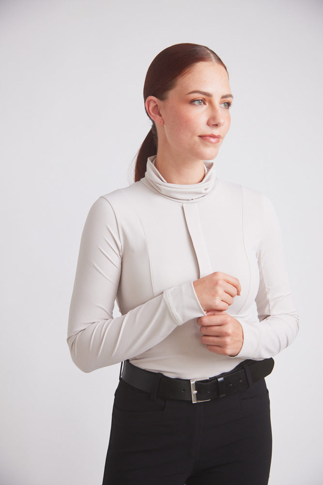 Haley | UV Riding Base-layer | Turtleneck Sun-shirt | Stone