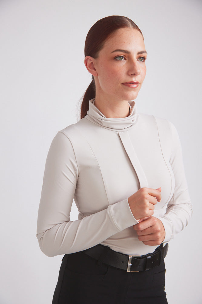 Haley | UV Riding Base-layer | Turtleneck Sun-shirt | Stone