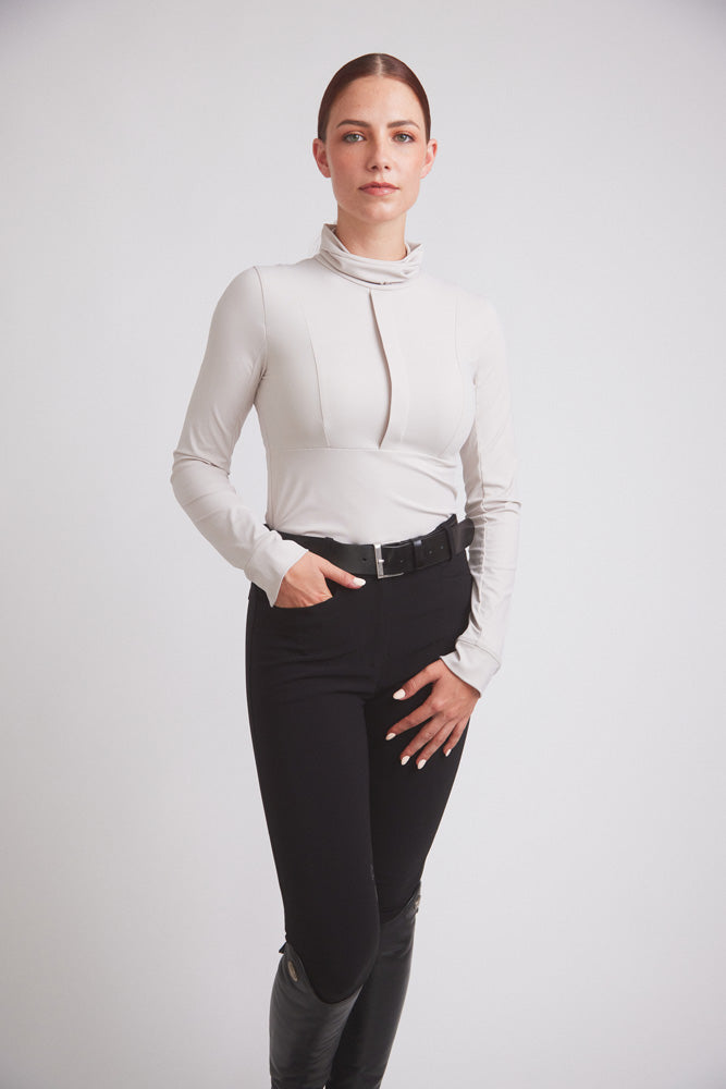 Haley | UV Riding Base-layer | Turtleneck Sun-shirt | Stone