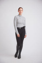 Katie | Long Sleeve Zip-Up Riding Top | Dove Grey