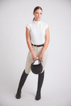 Coco | Cap-sleeve Equestrian Show Shirt | Lightweight UV Fabric | Ivory