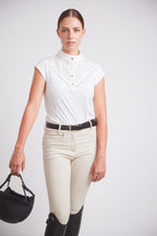 Coco | Cap-sleeve Equestrian Show Shirt | Lightweight UV Fabric | Ivory