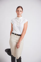 Coco | Cap-sleeve Equestrian Show Shirt | Lightweight UV Fabric | Ivory