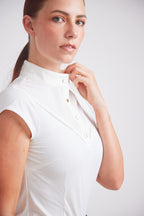 Coco | Cap-sleeve Equestrian Show Shirt | Lightweight UV Fabric | Ivory