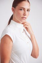 Coco | Cap-sleeve Equestrian Show Shirt | Lightweight UV Fabric | Ivory