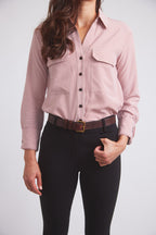 Jessica II | Gingham Equestrian Button-Down Shirt | Cinnamon