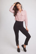 Jessica II | Gingham Equestrian Button-Down Shirt | Cinnamon