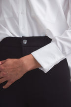 Jessica | Seersucker Equestrian Button-Down Shirt | Ivory