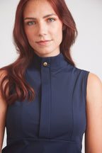 Cameron | Sleeveless Zip Riding Top | Deep Navy