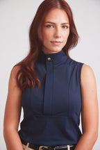 Cameron | Sleeveless Zip Riding Top | Deep Navy