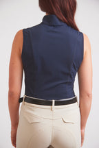 Cameron | Sleeveless Zip Riding Top | Deep Navy