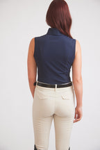 Cameron | Sleeveless Zip Riding Top | Deep Navy