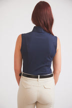 Cameron | Sleeveless Zip Riding Top | Deep Navy