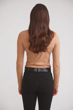 Carol | Performance Crewneck Riding Top | Leather Rib