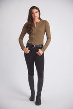 Carol | Performance Crewneck Riding Top | Force Rib