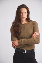 Carol | Performance Crewneck Riding Top | Force Rib