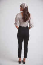 Leona | Checkered Puff-Sleeve Blouse | Coco Plaid