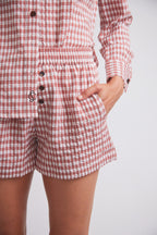 Kaley | Seersucker Gingham Button Down | Cherry Pie