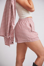 Kent | Cherry Check Cotton Boxer Short | Red Gingham