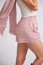 Kent | Cherry Check Cotton Boxer Short | Red Gingham