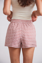 Kent | Cherry Check Cotton Boxer Short | Red Gingham