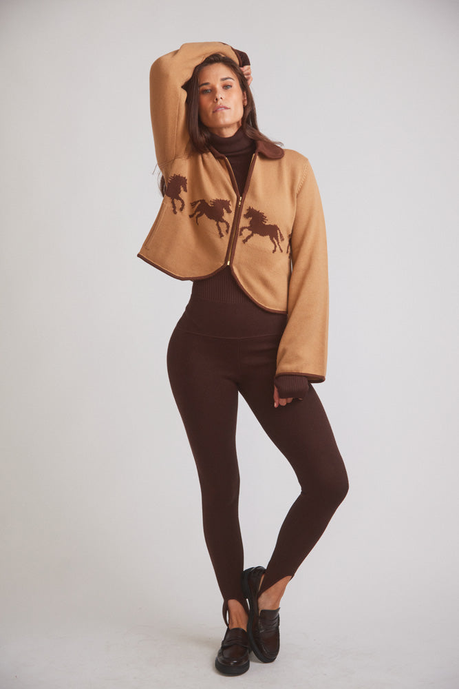 Parker | Cropped Equestrian Sweater | Wild Horses
