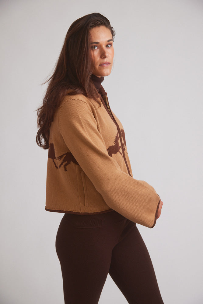 Parker | Cropped Equestrian Sweater | Wild Horses