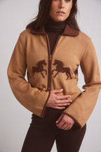 Parker | Cropped Equestrian Sweater | Wild Horses