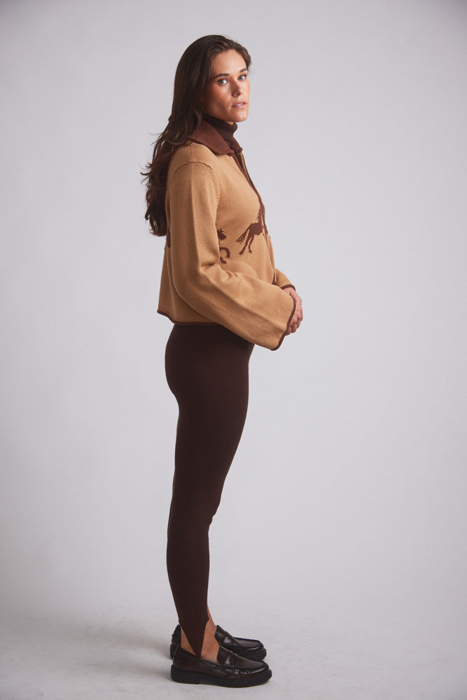 Parker | Cropped Equestrian Sweater | Wild Horses