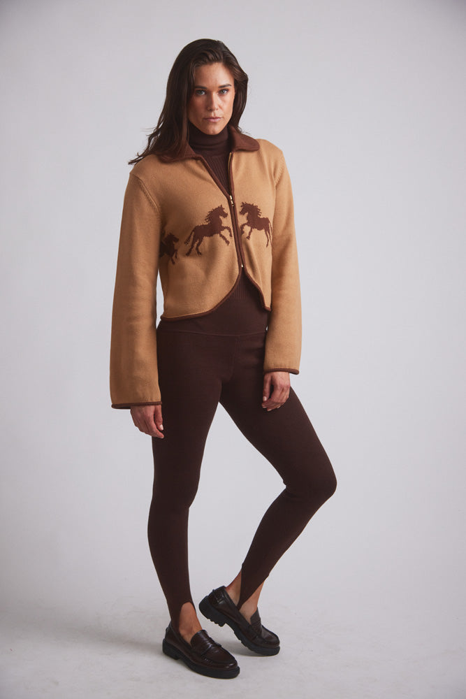 Parker | Cropped Equestrian Sweater | Wild Horses