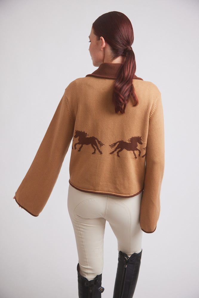 Parker | Cropped Equestrian Sweater | Wild Horses