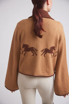Parker | Cropped Equestrian Sweater | Wild Horses
