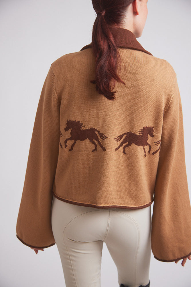 Parker | Cropped Equestrian Sweater | Wild Horses