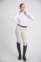 Isabel | Long Sleeve Equestrian Show Shirt | Bright White Chrome