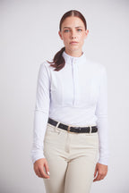 Isabel | Long Sleeve Equestrian Show Shirt | Bright White Chrome