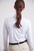 Isabel | Long Sleeve Equestrian Show Shirt | Bright White Chrome