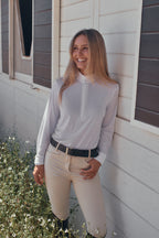 Stella | High Performance Honeycomb Mesh | Long Sleeve Show-shirt | White