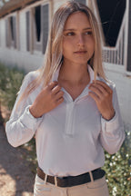 Stella | High Performance Honeycomb Mesh | Long Sleeve Show-shirt | White