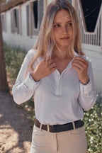 Stella | High Performance Honeycomb Mesh | Long Sleeve Show-shirt | White